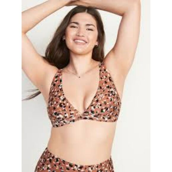 Old Navy Swimsuit Women's XL / XXL Brown Cheetah Print Bikini Two Piece Beach - Picture 1 of 5